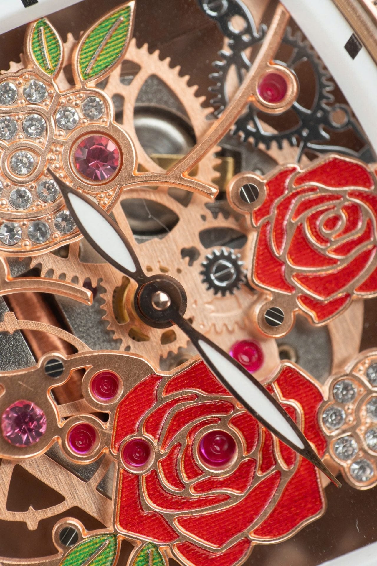 Franck Muller Watch Vanguard V32 Skeleton Red Flower Dial 36mm