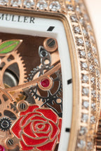 Franck Muller Watch Vanguard V32 Skeleton Red Flower Dial 36mm