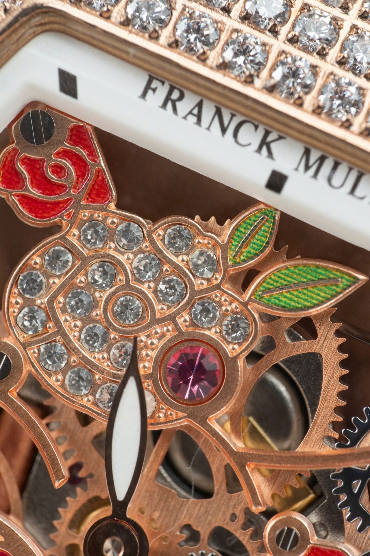 Franck Muller Watch Vanguard V32 Skeleton Red Flower Dial 36mm