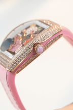 Franck Muller Watch Vanguard V32 Skeleton Pink Flower Dial 36mm