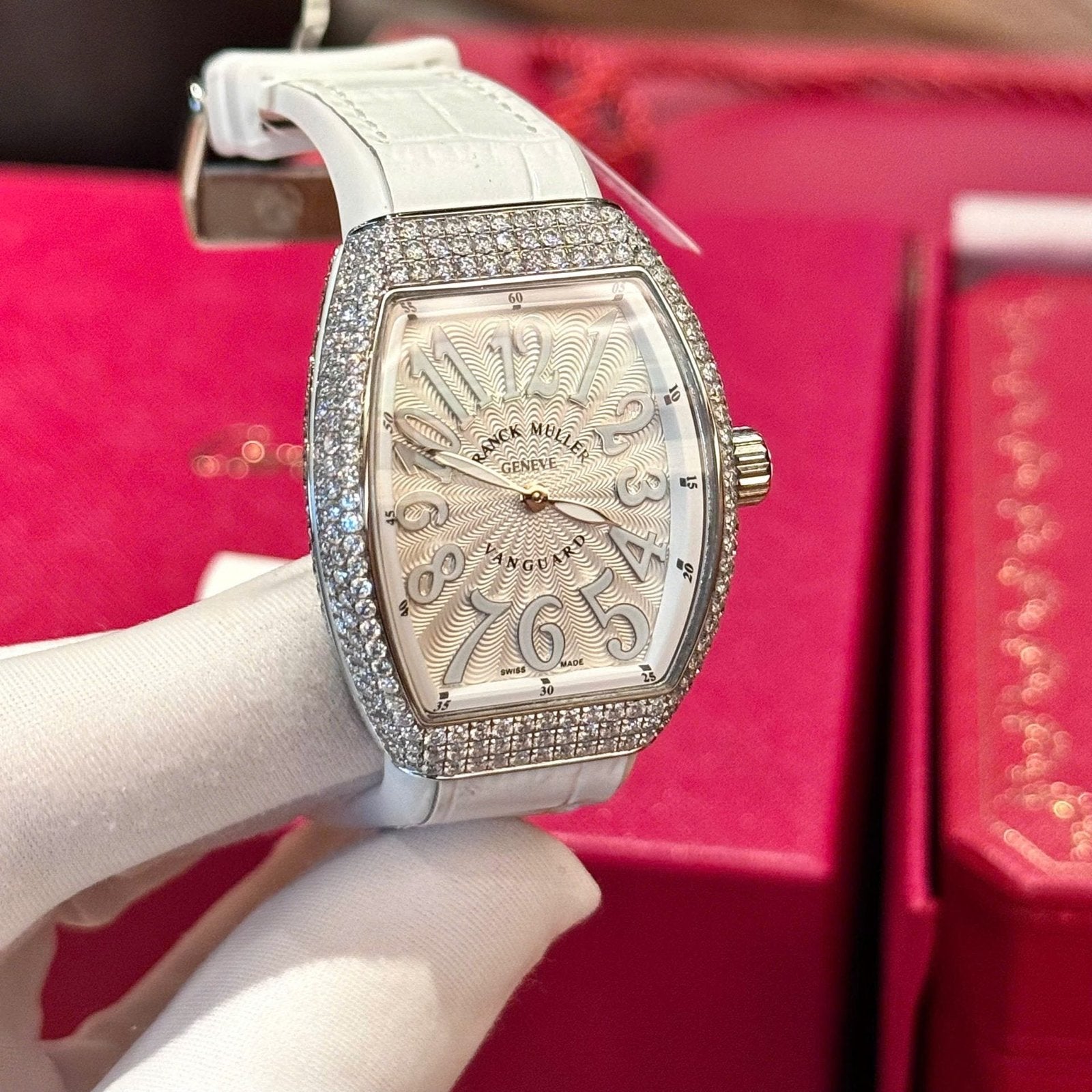 Franck Muller V32 Watch Custom Diamonds Moissanite 36mm