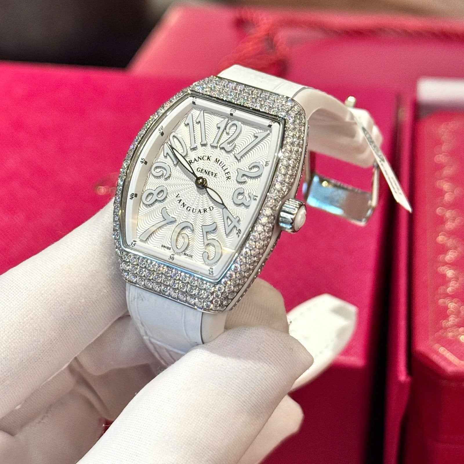 Franck Muller V32 Watch Custom Diamonds Moissanite 36mm