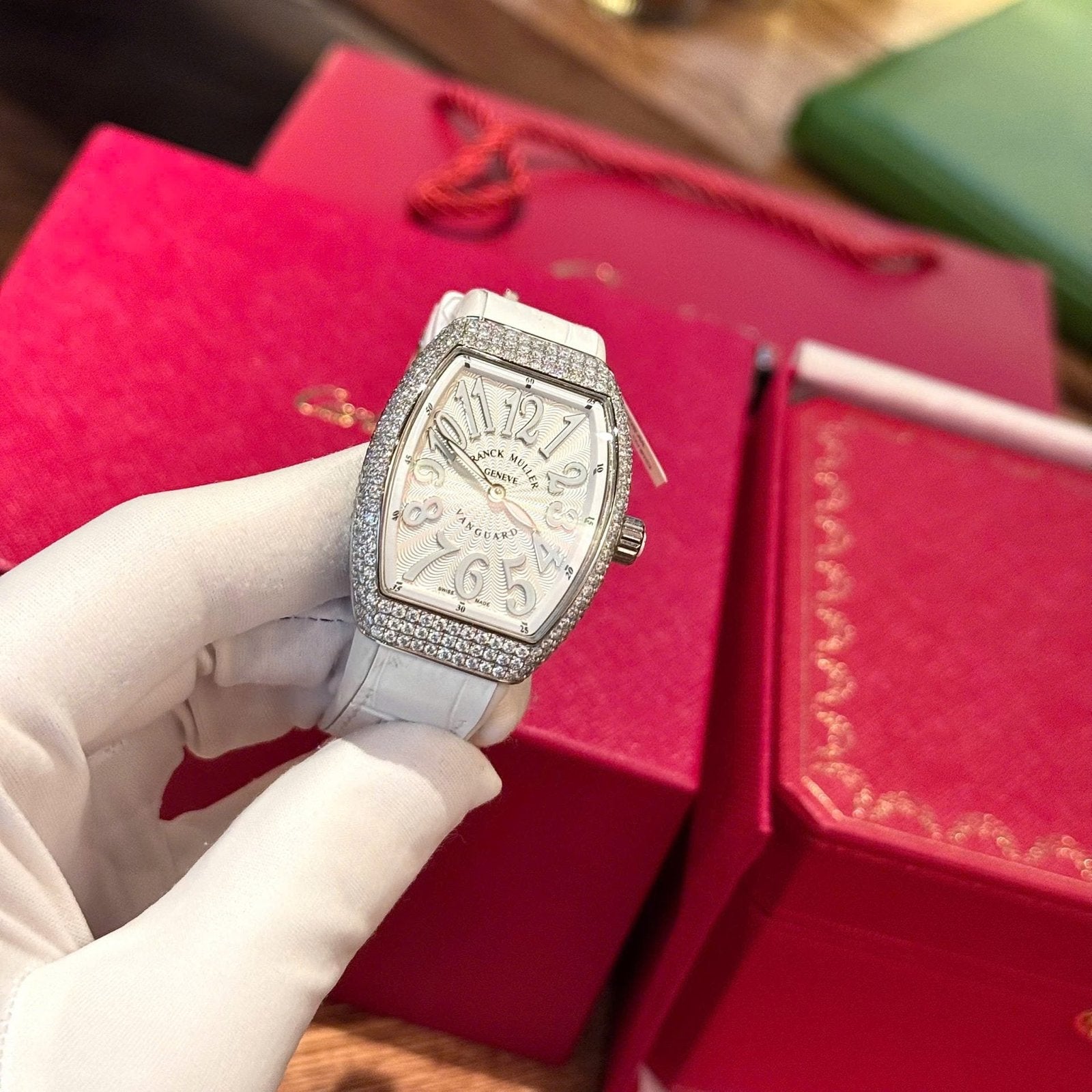 Franck Muller V32 Watch Custom Diamonds Moissanite 36mm