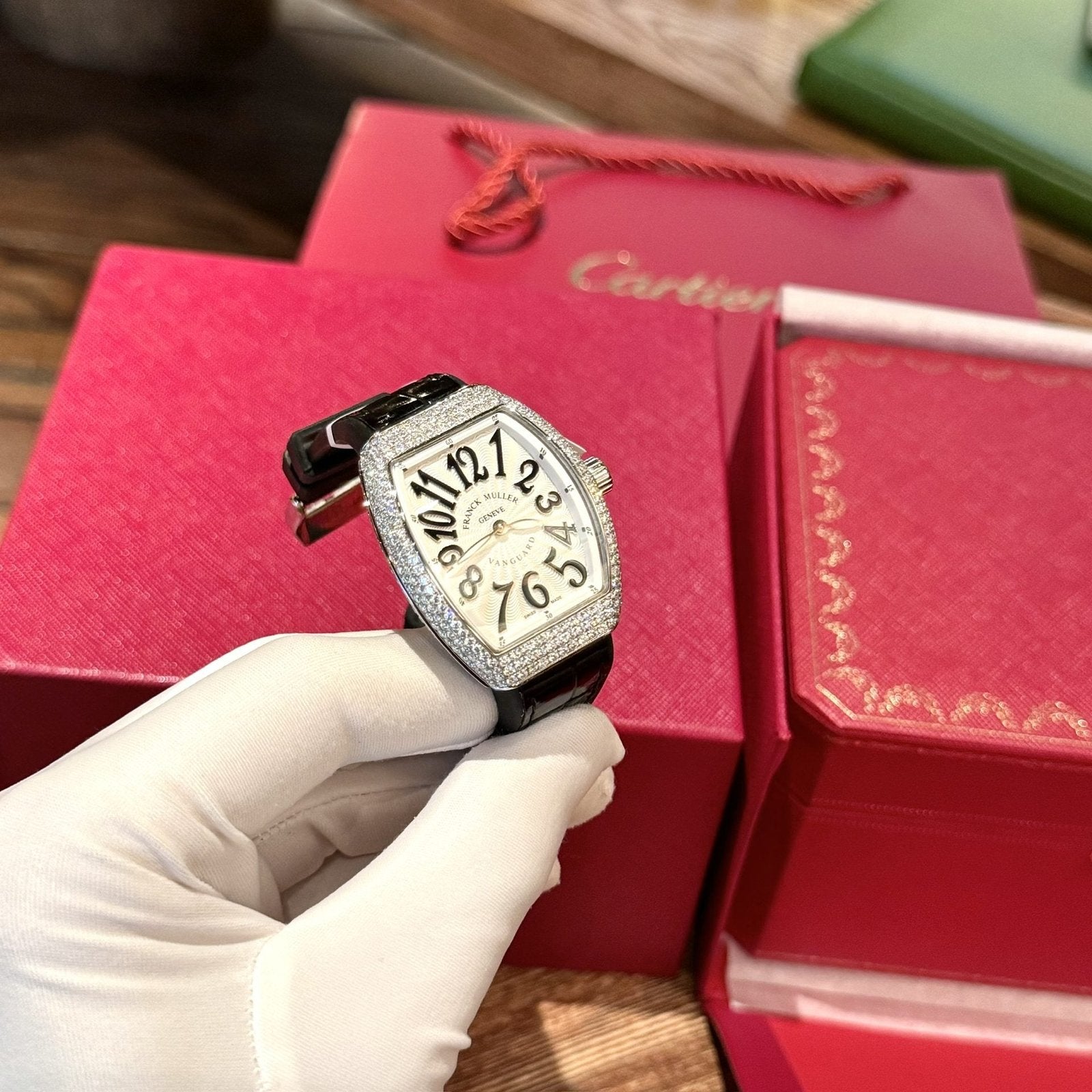 Franck Muller V32 Watch Custom Diamonds Moissanite 36mm