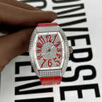 Franck Muller V32 Watch Red Dial Rubber Strap  36mm