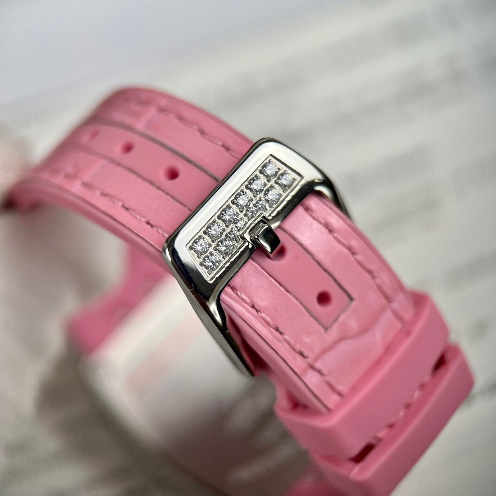 Franck Muller V32 Watch Pink Rubber Strap 36mm