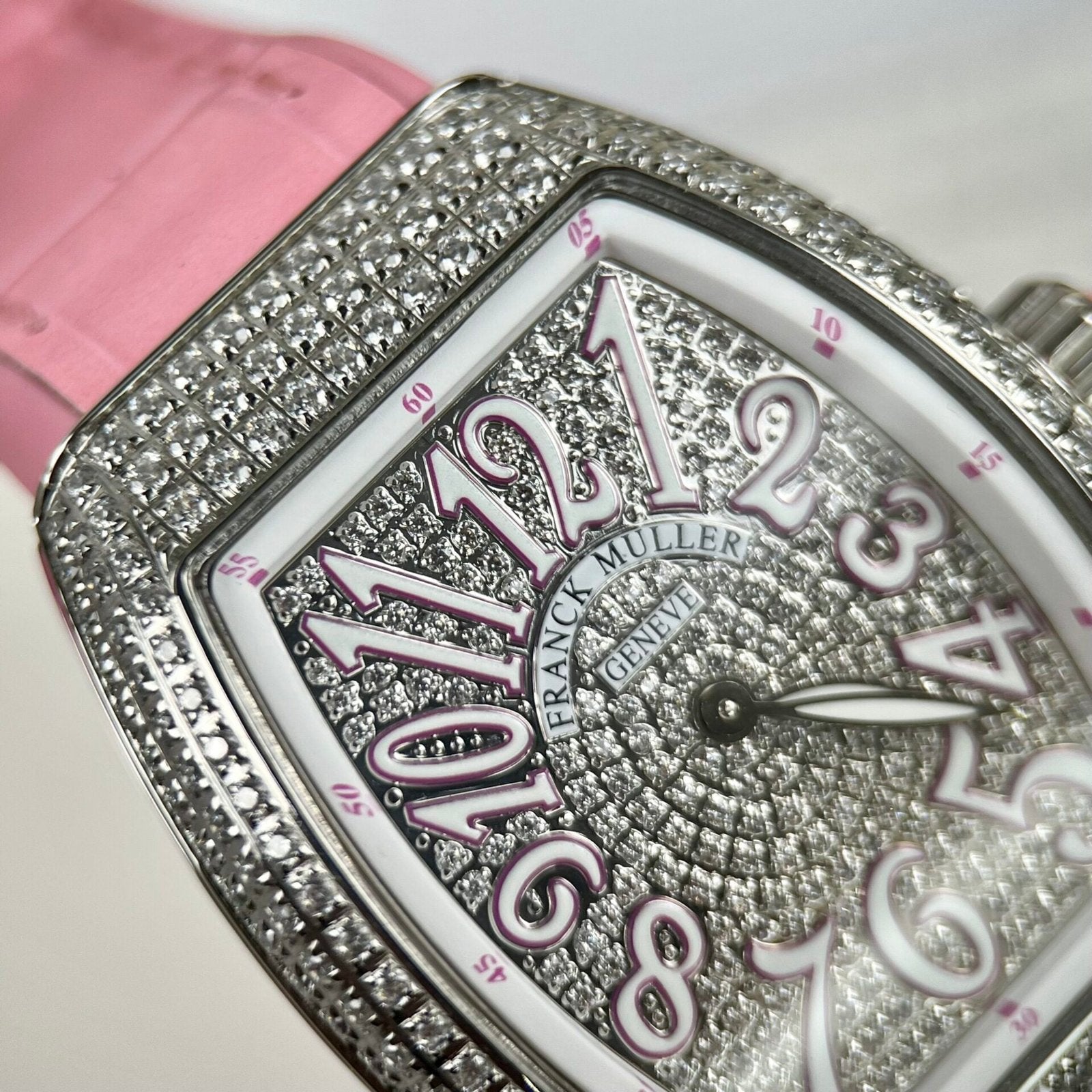 Franck Muller V32 Watch Pink Rubber Strap 36mm