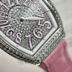Franck Muller V32 Watch Pink Rubber Strap 36mm