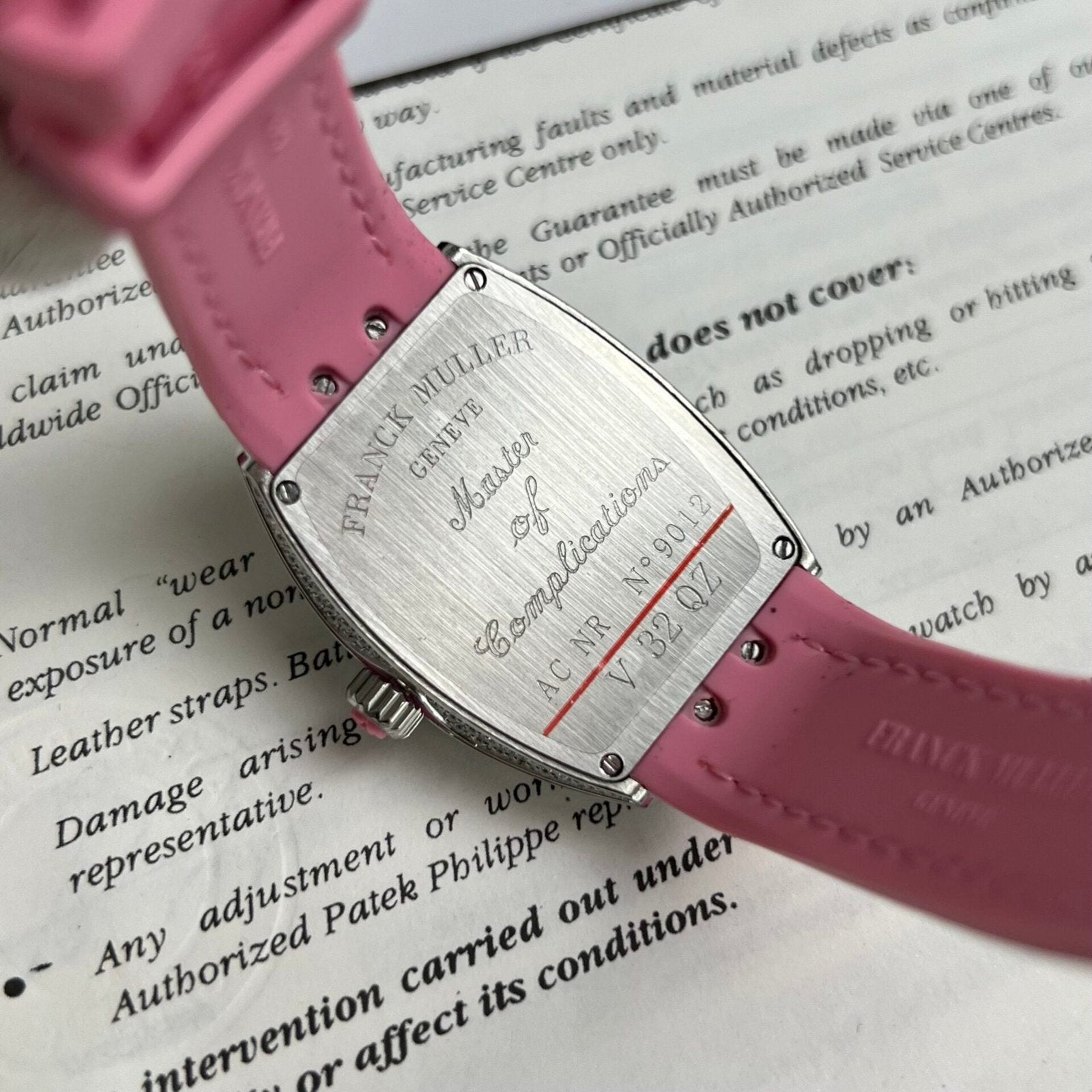 Franck Muller V32 Watch Pink Rubber Strap 36mm