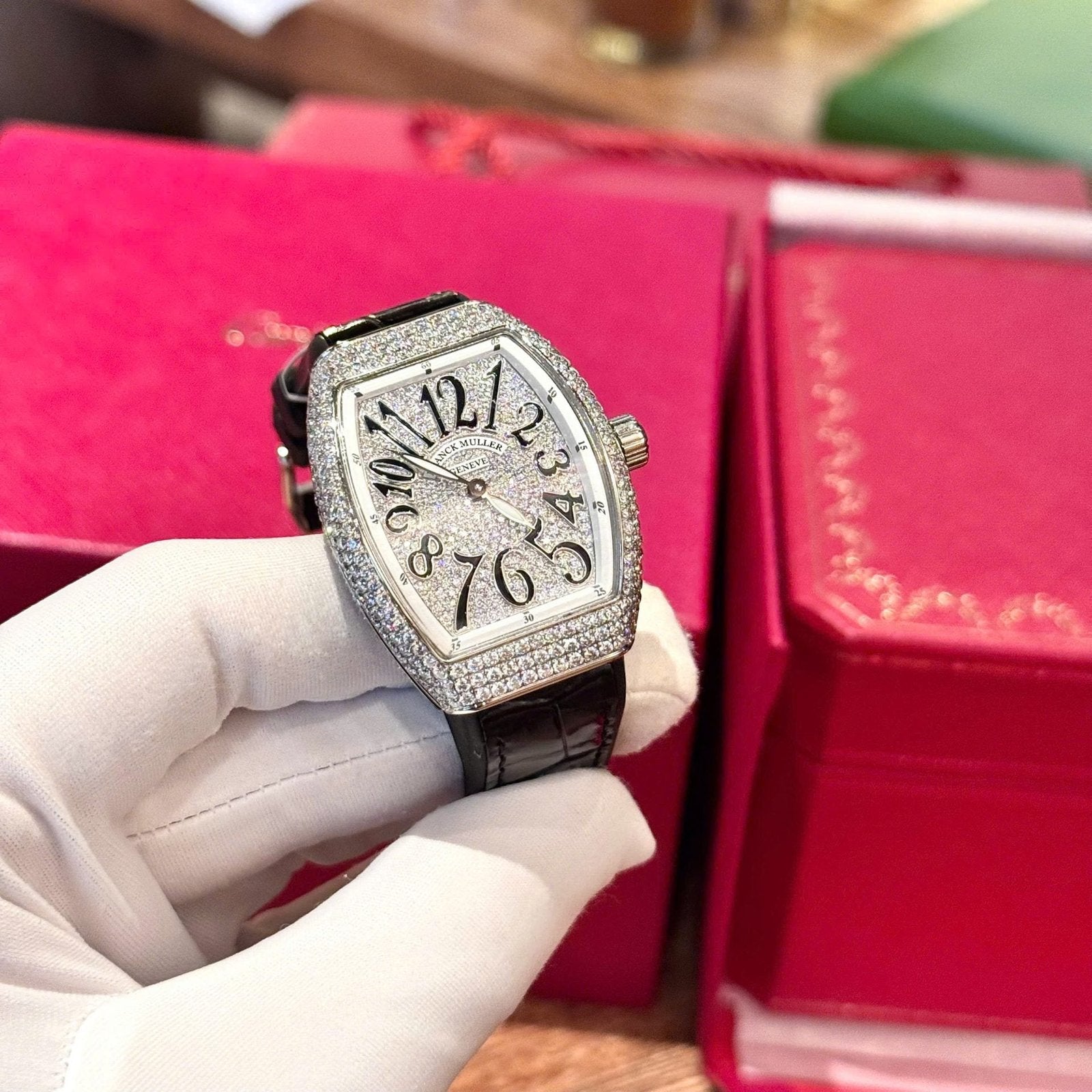 Franck Muller V32 Black Watch Diamonds Moissanite 36mm