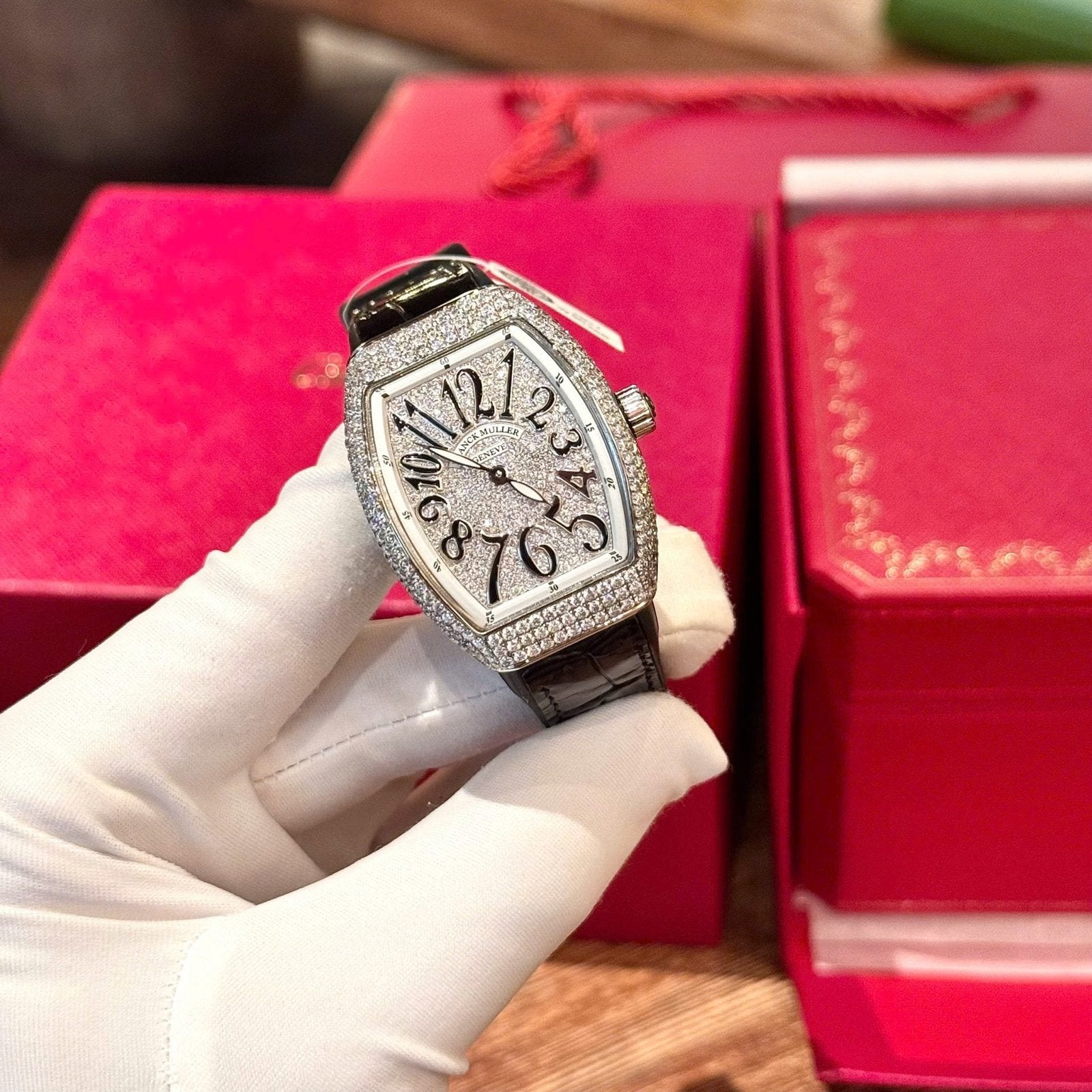 Franck Muller V32 Black Watch Diamonds Moissanite 36mm