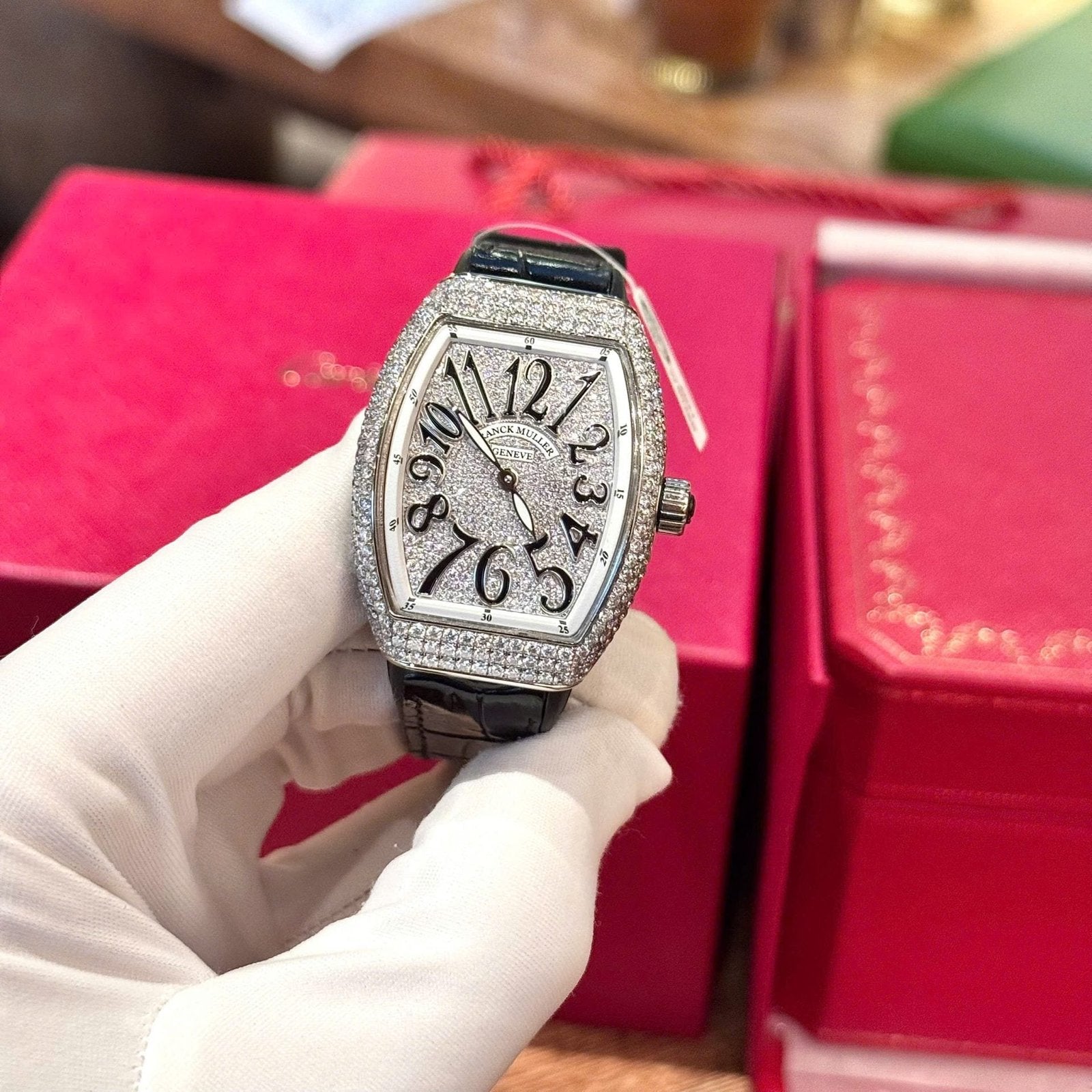 Franck Muller V32 Black Watch Diamonds Moissanite 36mm