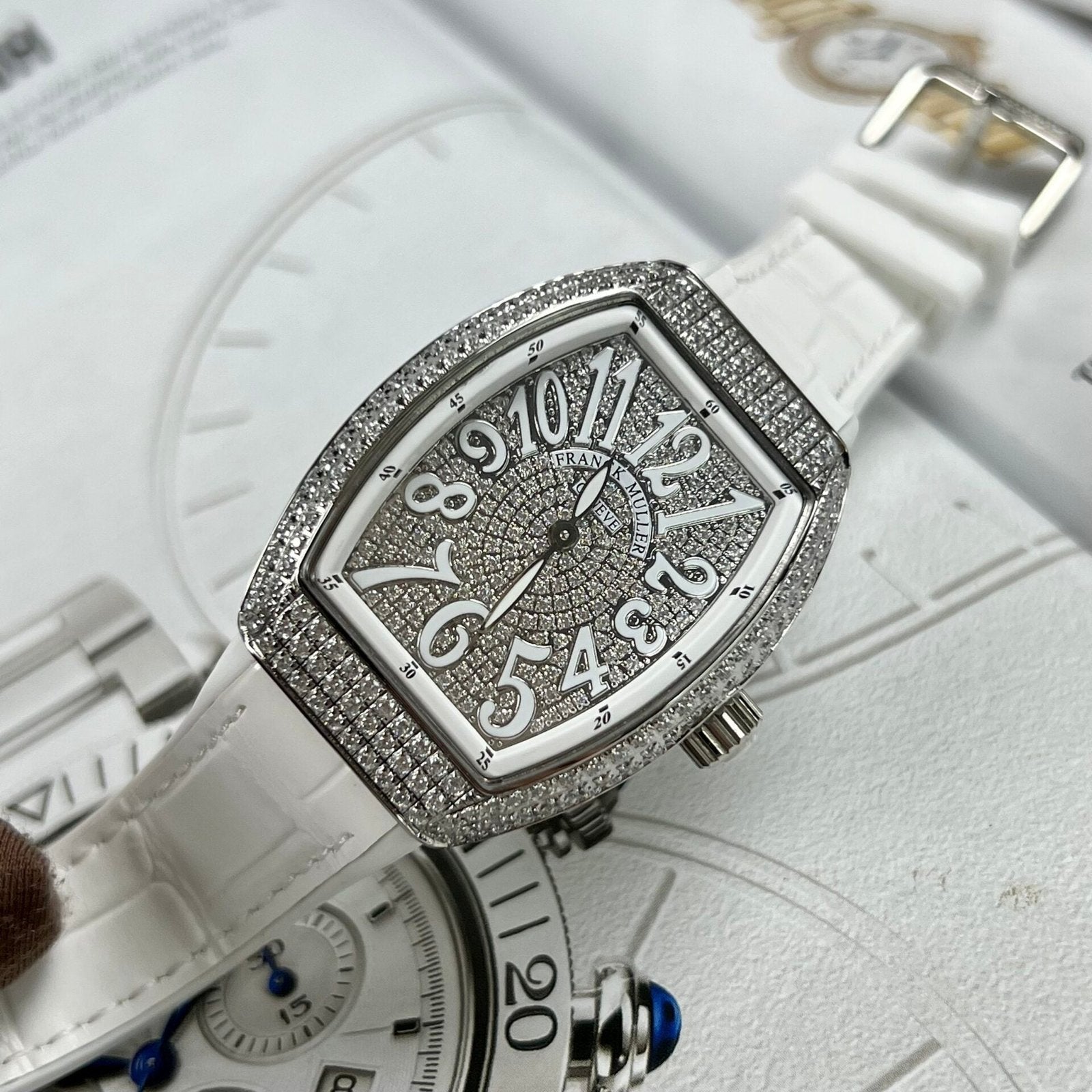 Franck Muller V32 Women’s Watch Full White Diamonds 36mm