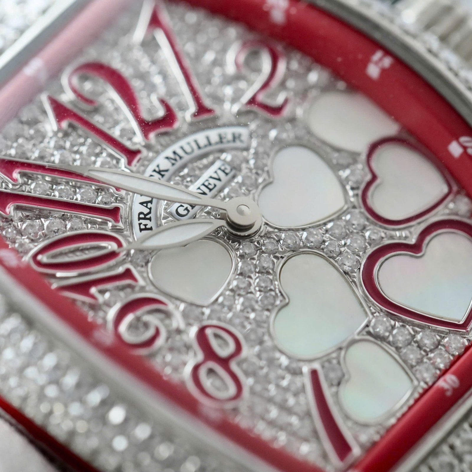 Franck Muller V32 Vanguard Lady Heart Red Watch Diamonds Moissanite 36mm