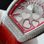 Franck Muller V32 Vanguard Lady Heart Red Watch Diamonds Moissanite 36mm