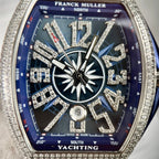 Franck Muller V45 Blue Dial Watch Rubber Strap 45mm