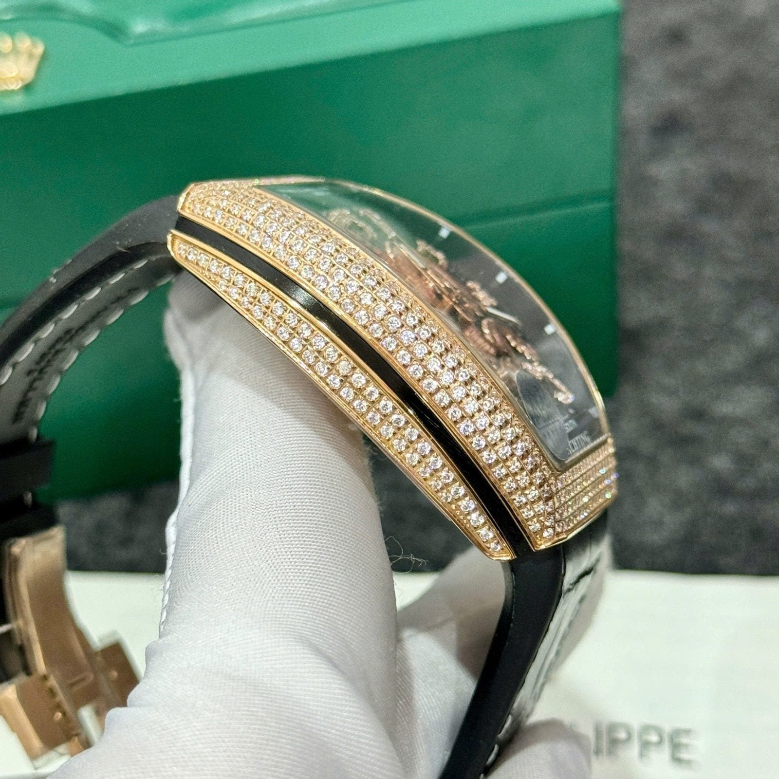 Franck Muller V45 Rose Gold Watch Dragon Dial 45mm