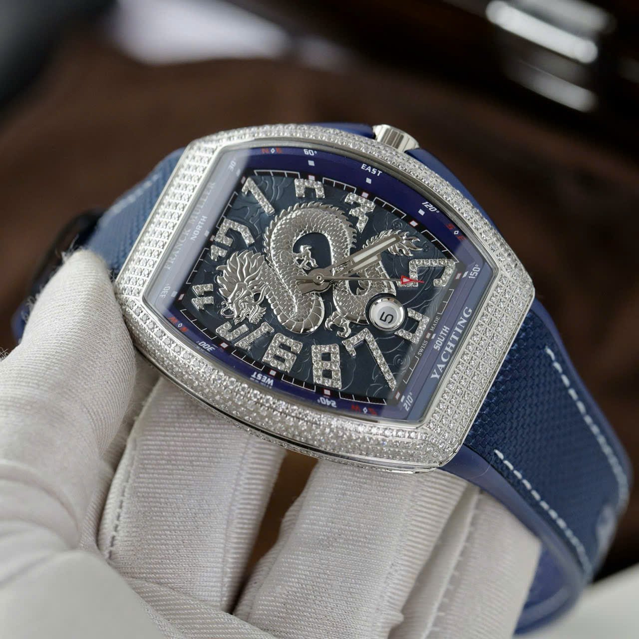 Franck Muller V45 Watch Dragon Dial Blue 45mm