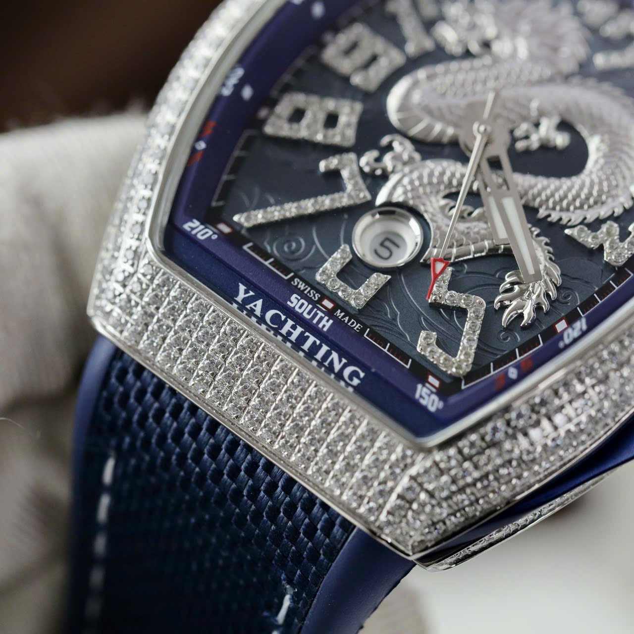 Franck Muller V45 Watch Dragon Dial Blue 45mm
