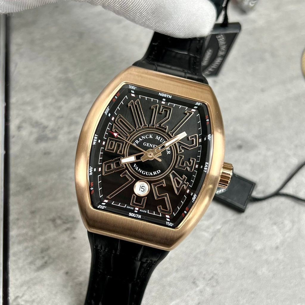 Franck Muller V45 Rose Gold Watch Black Dial 45mm