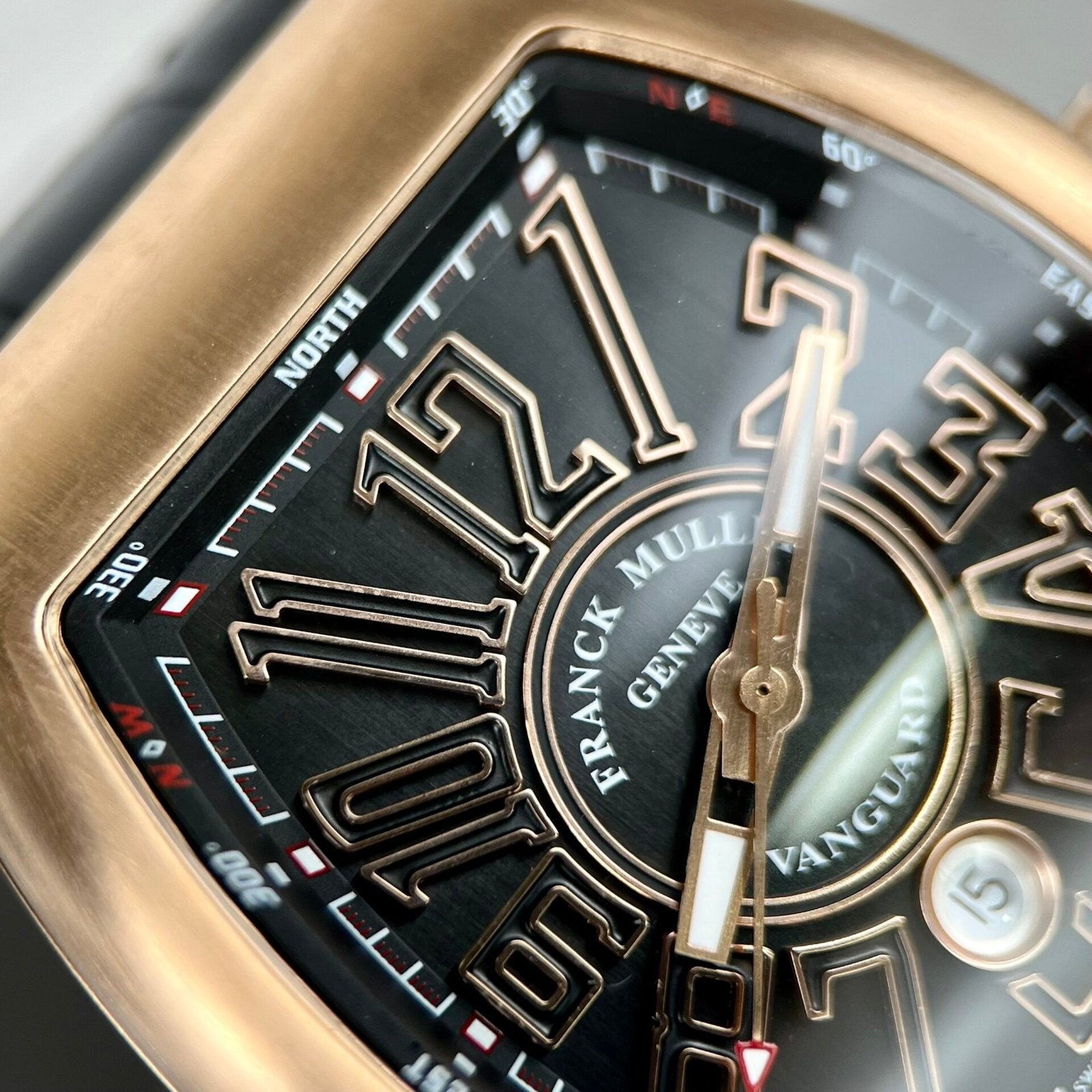 Franck Muller V45 Rose Gold Watch Black Dial 45mm