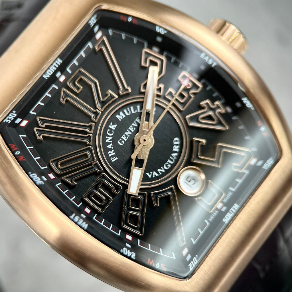 Franck Muller V45 Rose Gold Watch Black Dial 45mm