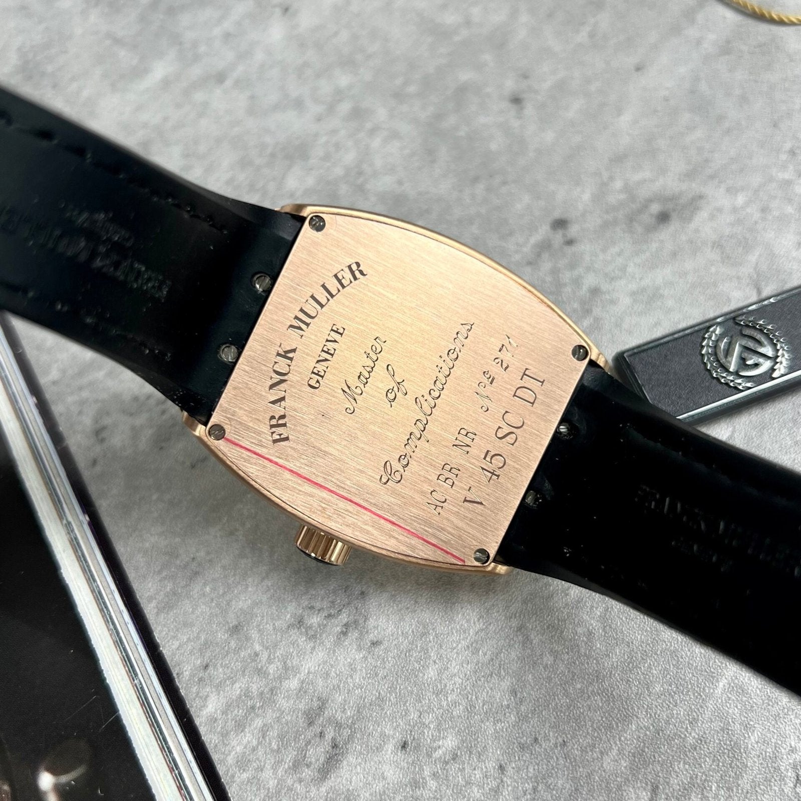 Franck Muller V45 Rose Gold Watch Black Dial 45mm