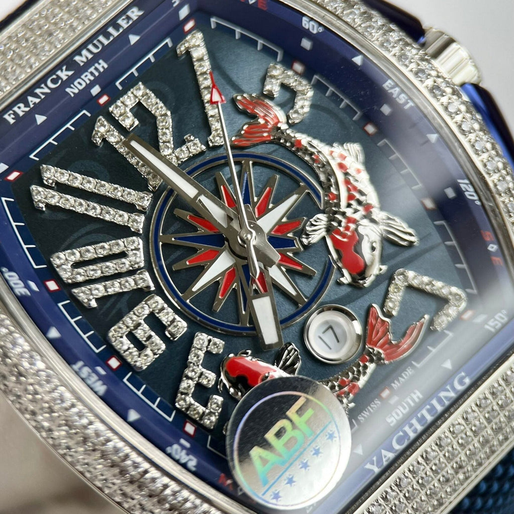 Franck Muller Vanguard V45 Watch Dial Blue 45mm