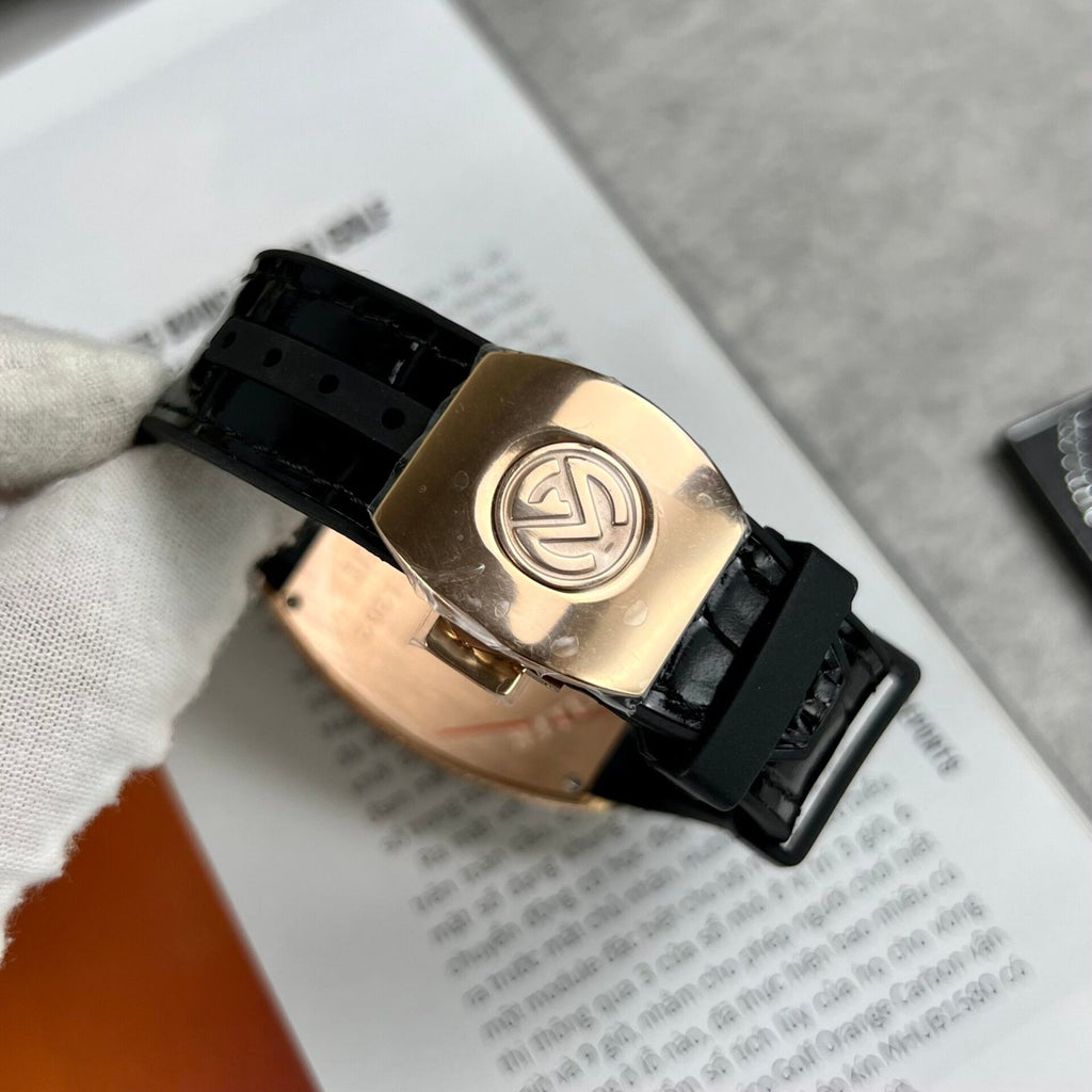 Franck Muller Vanguard V45 Watch With Full Rose Gold Diamonds 45mm