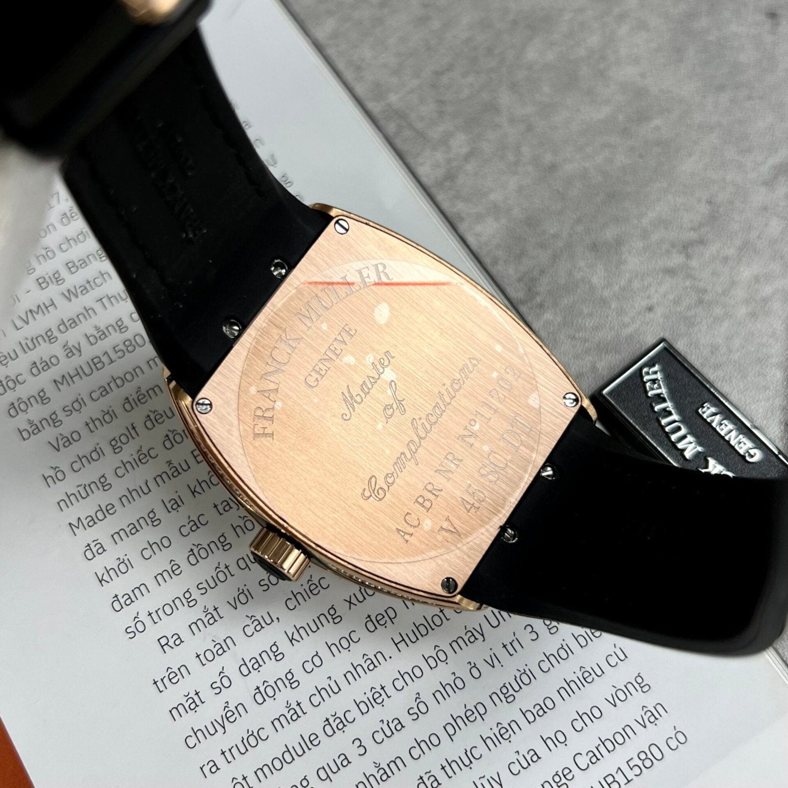 Franck Muller Vanguard V45 Watch With Full Rose Gold Diamonds 45mm