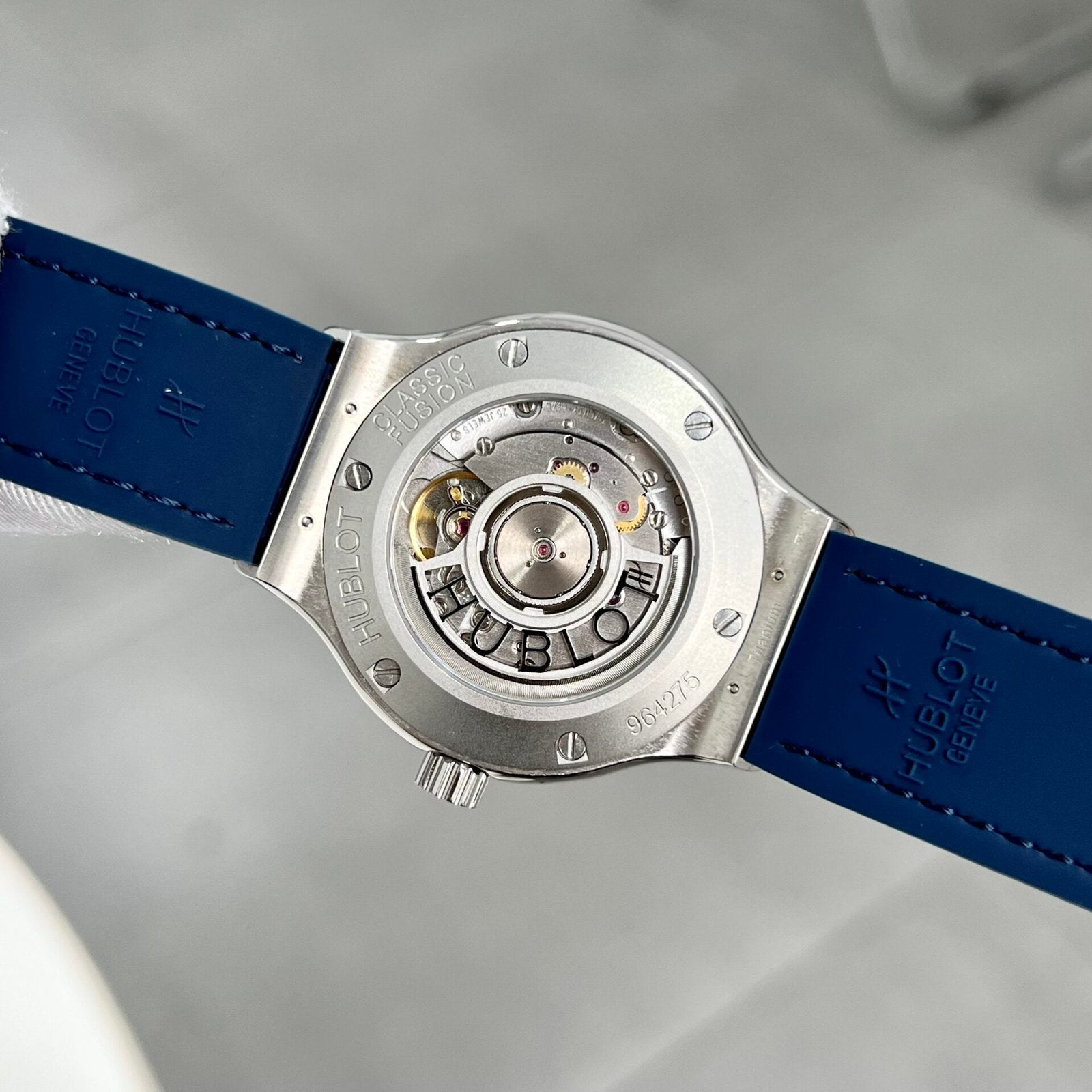 Hublot  Watch With Full Diamond Case Blue 38mm