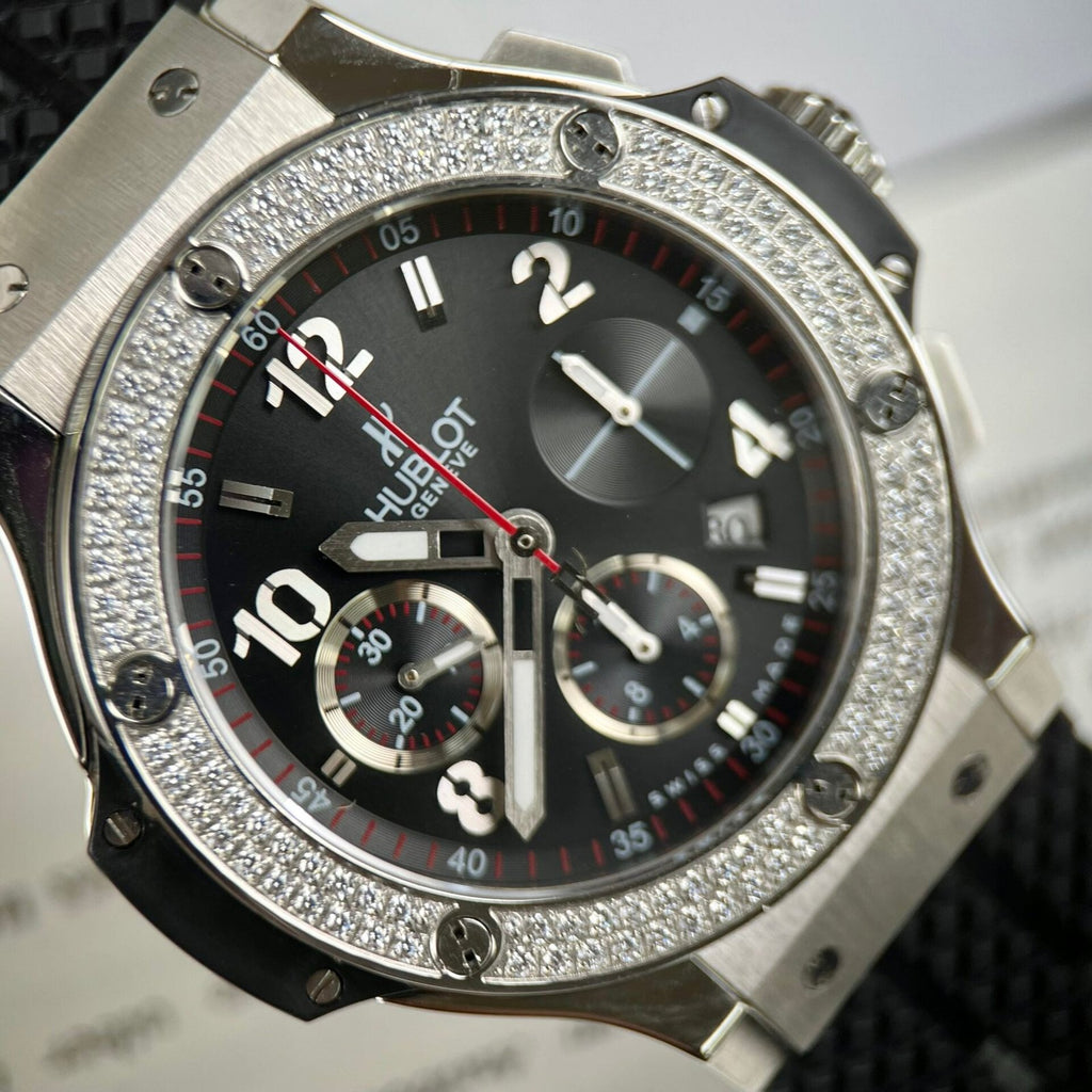 Hublot Watch Big Bang Chronograph With Diamond Bezel 44mm