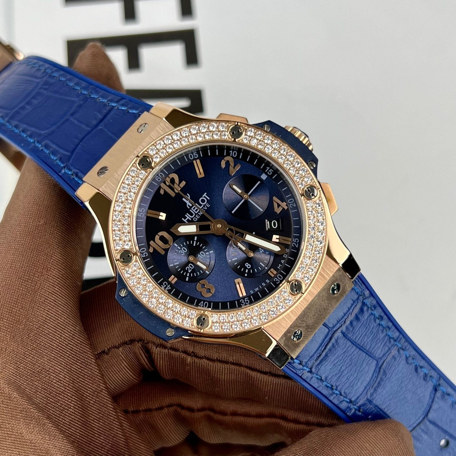 Hublot  Watch Big Bang Chronograph King Gold Blue Dial 44mm