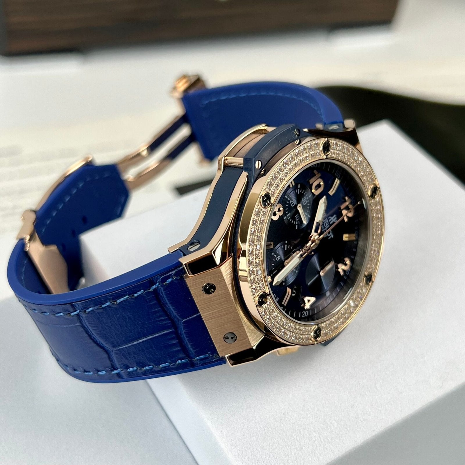 Hublot  Watch Big Bang Chronograph King Gold Blue Dial 44mm
