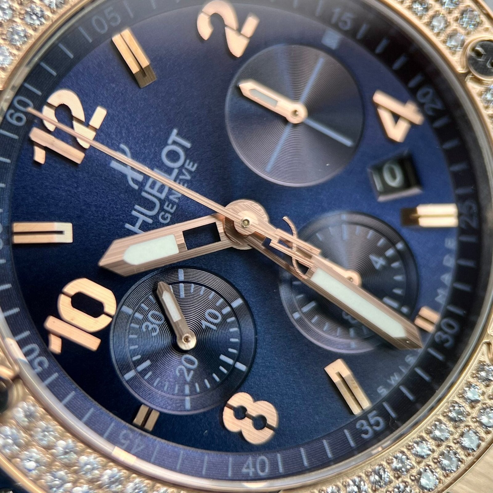 Hublot  Watch Big Bang Chronograph King Gold Blue Dial 44mm