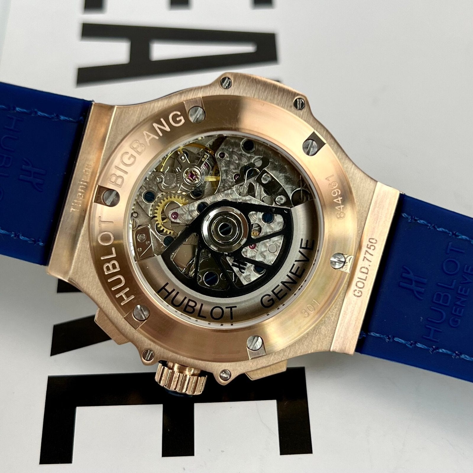 Hublot  Watch Big Bang Chronograph King Gold Blue Dial 44mm