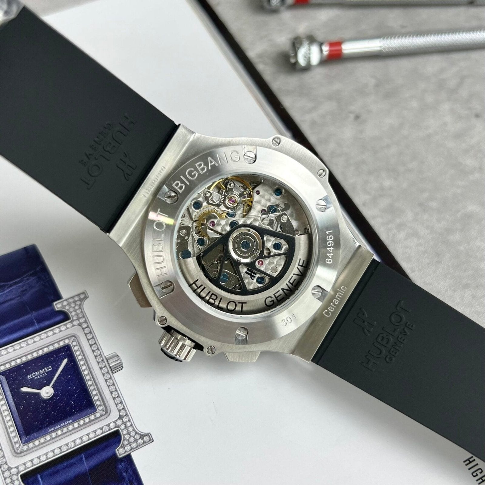 Hublot  Watch Big Bang Geneve Chronograph With Diamonds Bezel 44mm