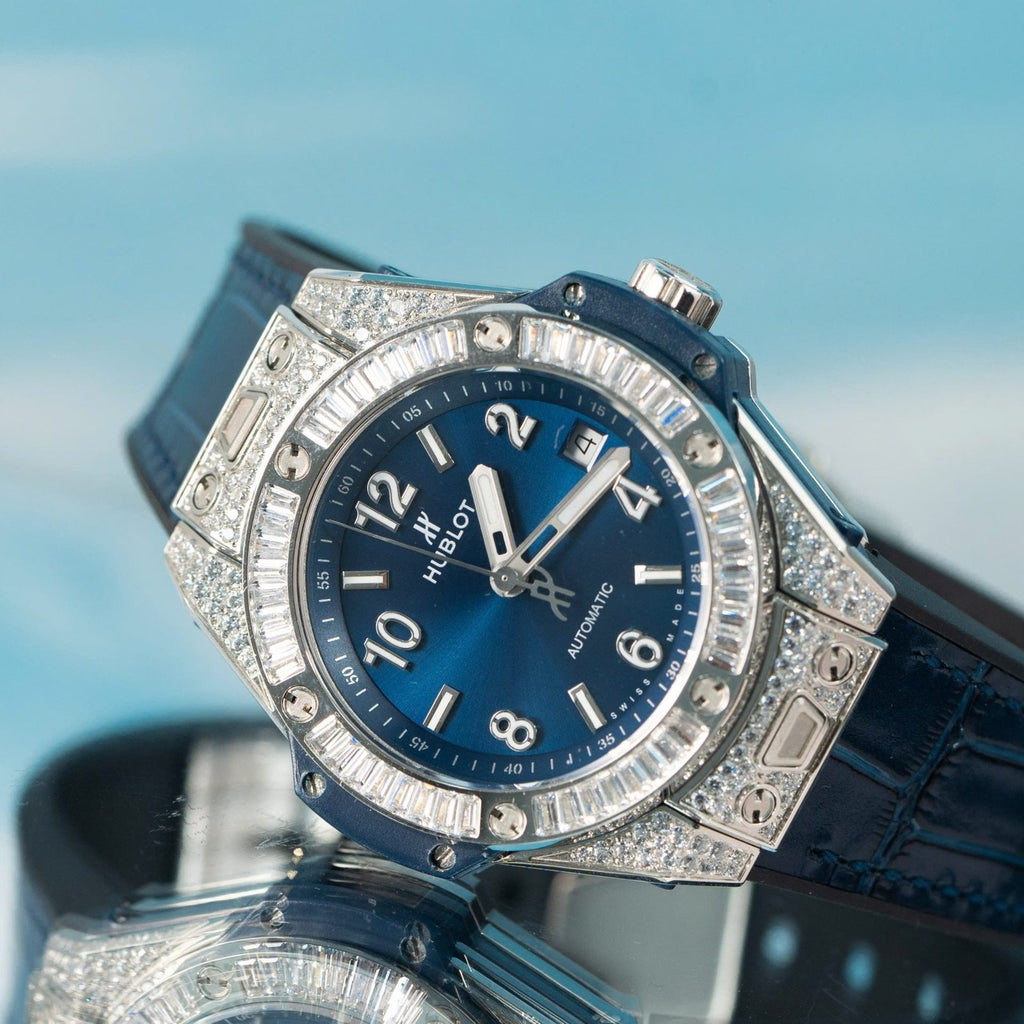 Hublot  Watch Big Bang  Blue With Full Diamond 39mm