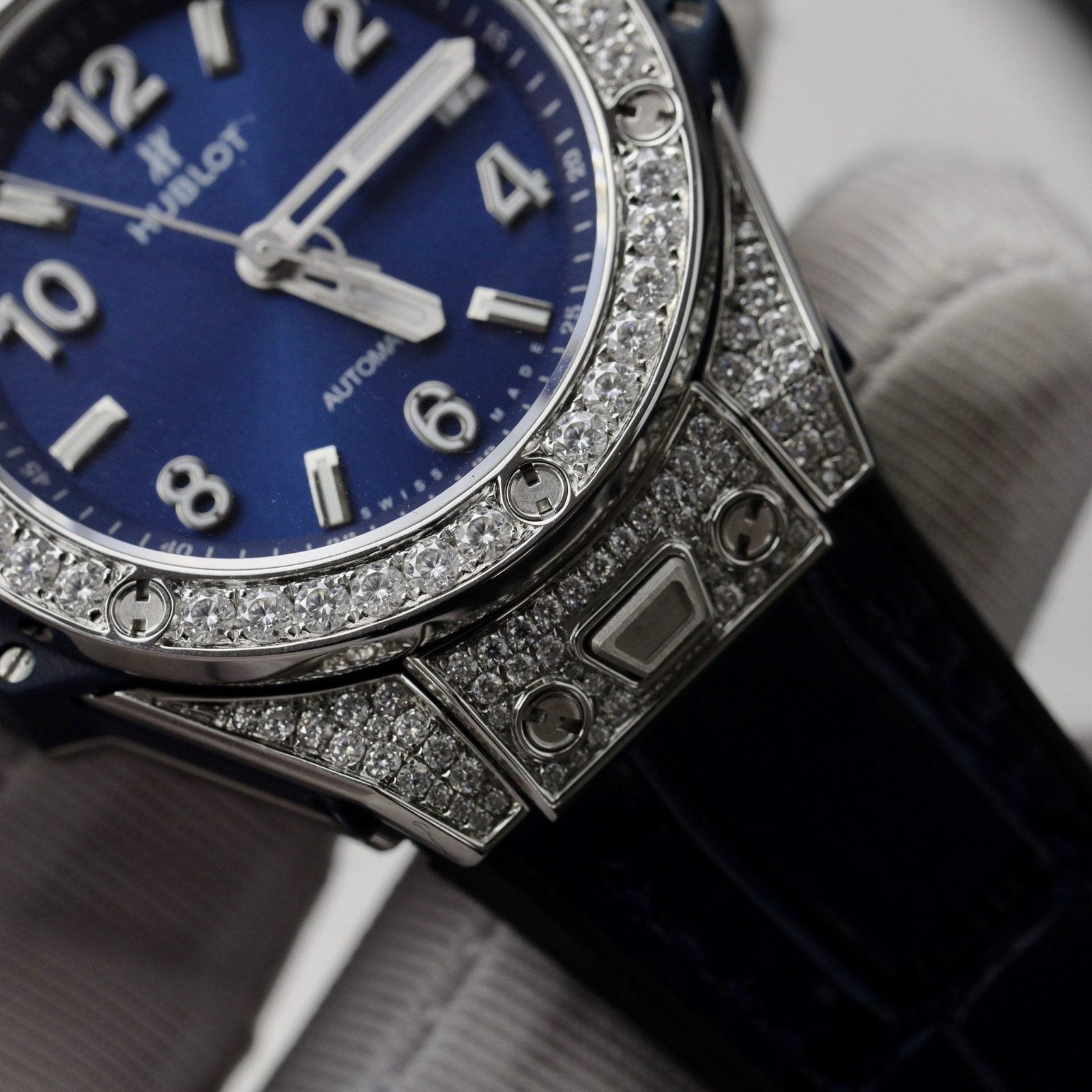 Hublot Watch Big Bang One Click Dial Blue Diamonds Moissanite 39mm