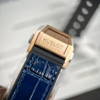 Hublot King Gold Watch With Blue Dial Moissanite 39mm
