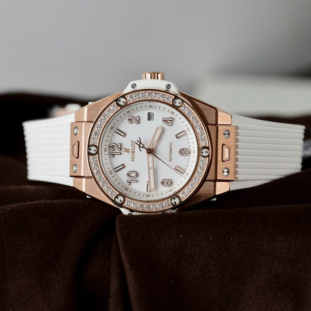 Hublot Big Bang  King Gold  Watch White Rubber Strap 39mm