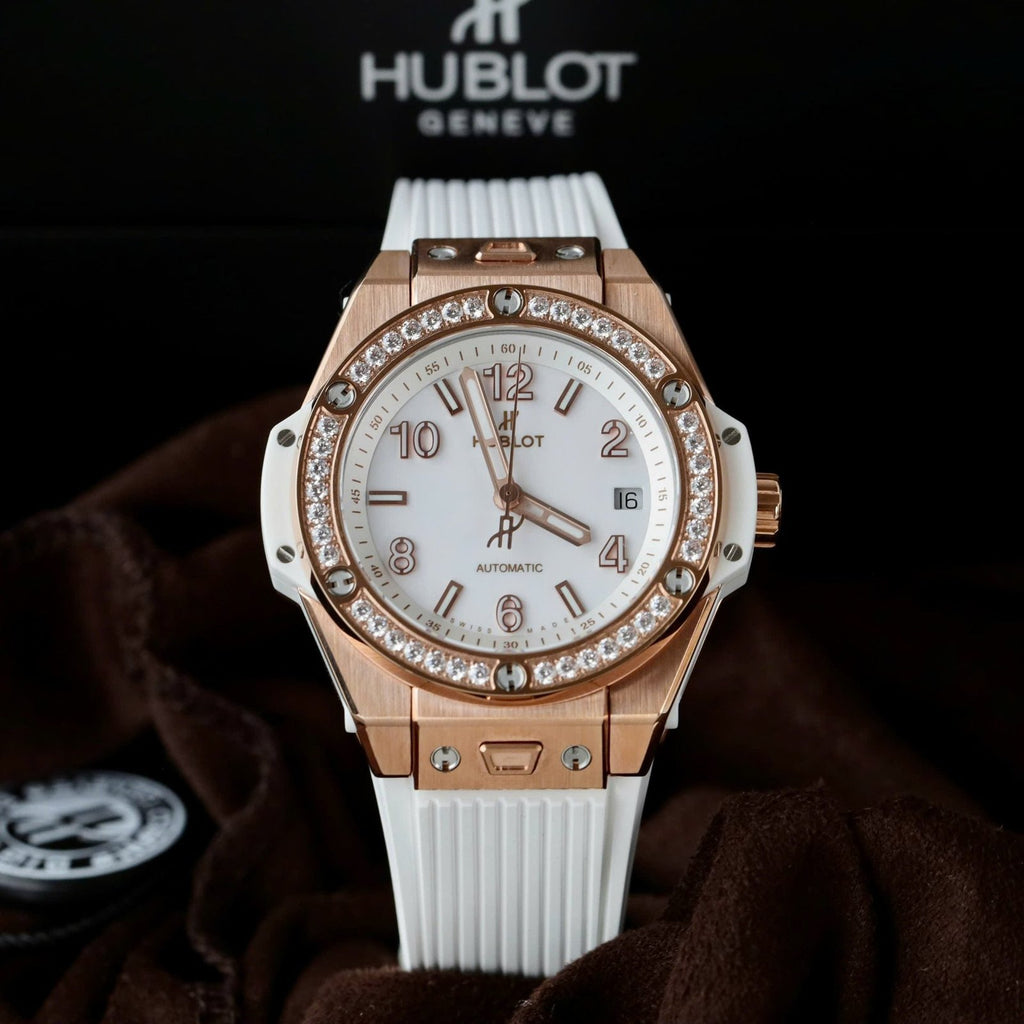 Hublot Big Bang  King Gold  Watch White Rubber Strap 39mm