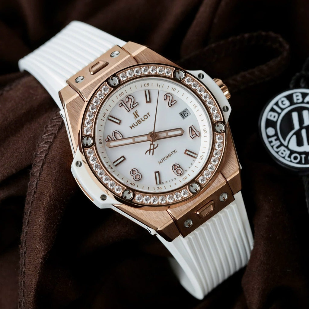 Hublot Big Bang  King Gold  Watch White Rubber Strap 39mm
