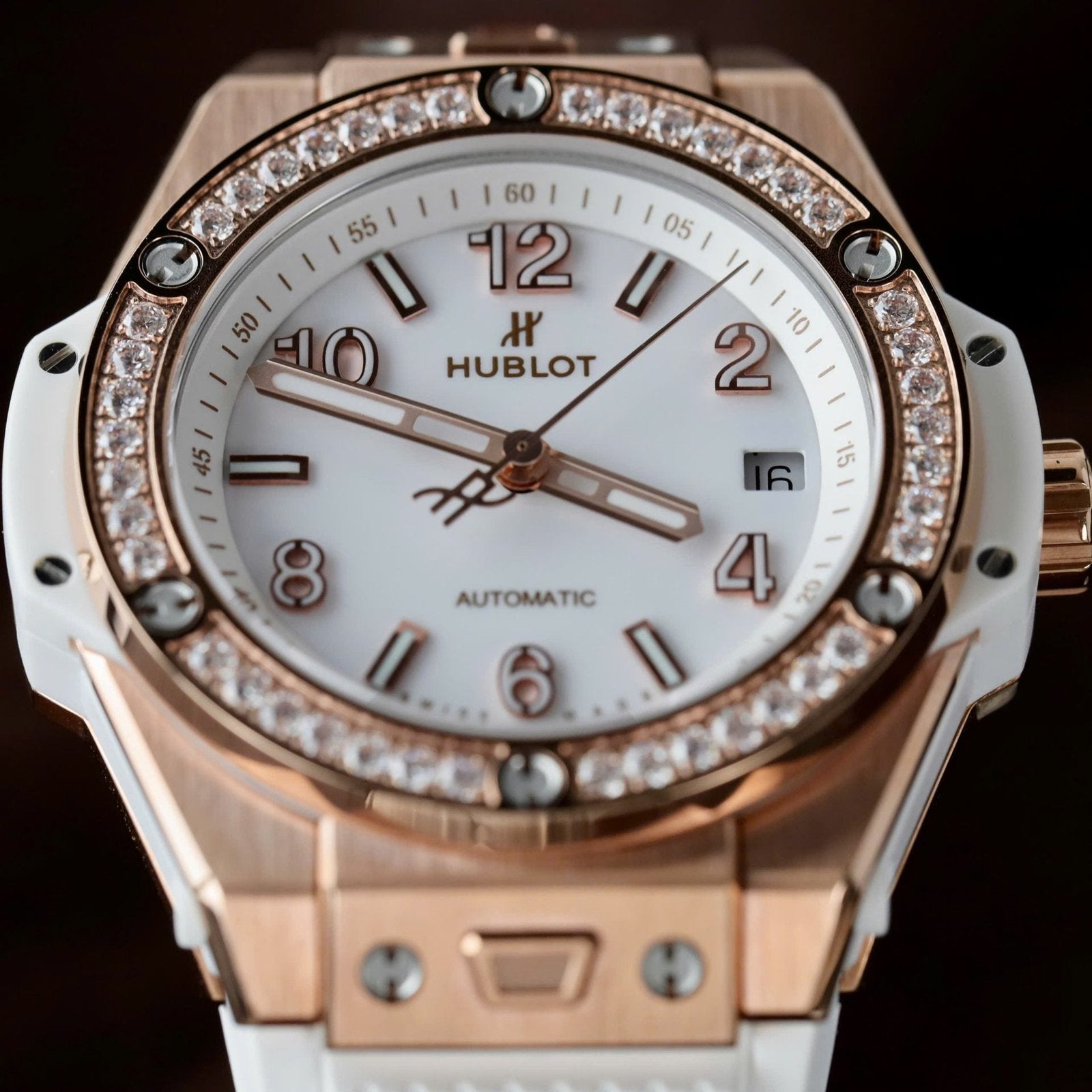 Hublot Big Bang  King Gold  Watch White Rubber Strap 39mm