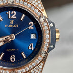 Hublot Big Bang Watch Blue Dial With Moissanite Diamond 39mm