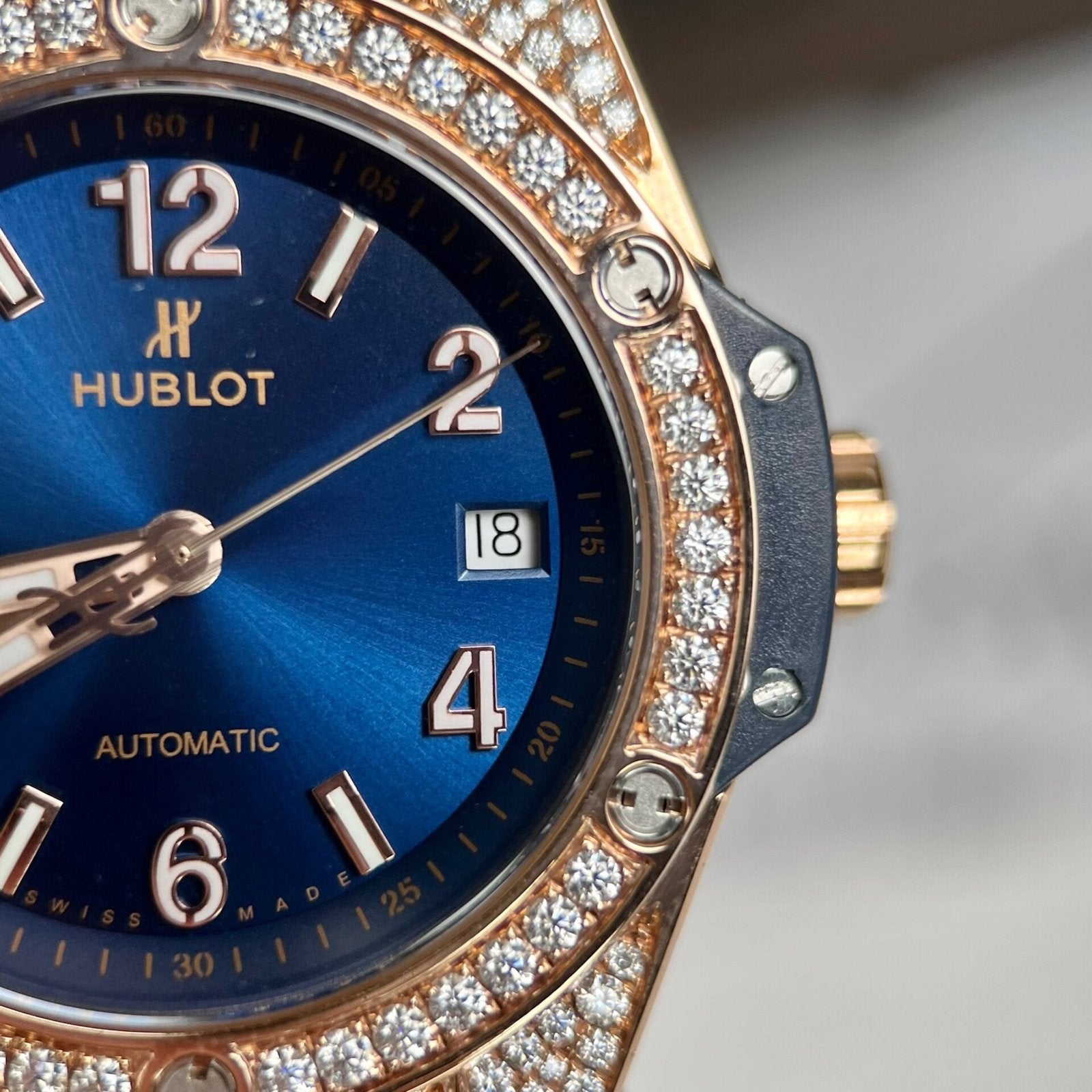 Hublot Big Bang Watch Blue Dial With Moissanite Diamond 39mm