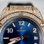 Hublot Big Bang Watch Blue Dial With Moissanite Diamond 39mm