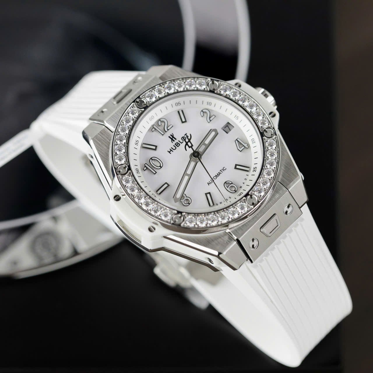 Hublot Big Bang Titanium  Moissanite Diamonds Bezel Watch 39mm