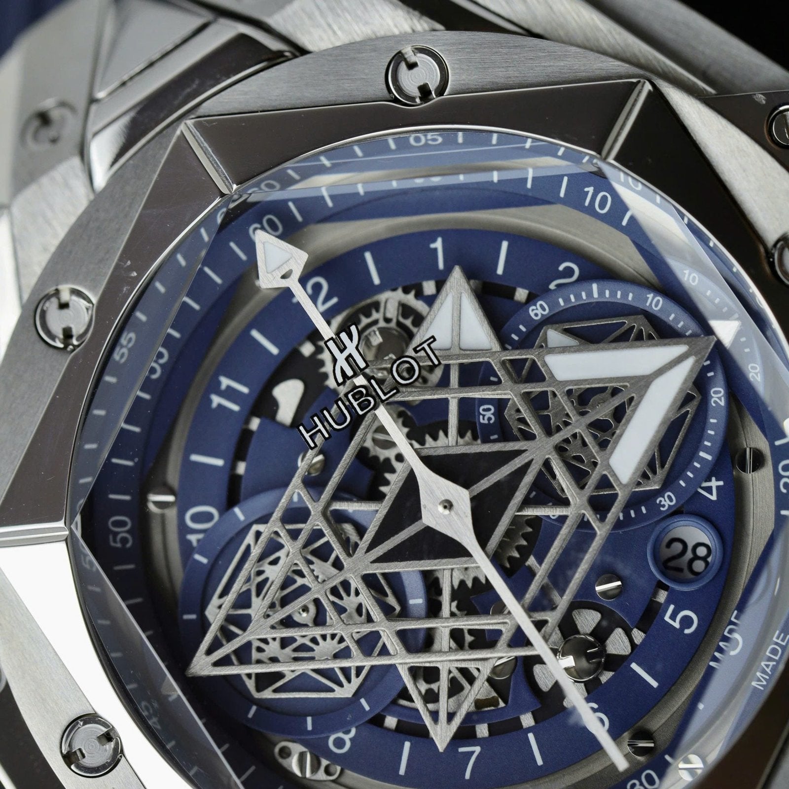 Hublot Big Bang Sang Bleu II Blue Watch Rubber Strap 45mm