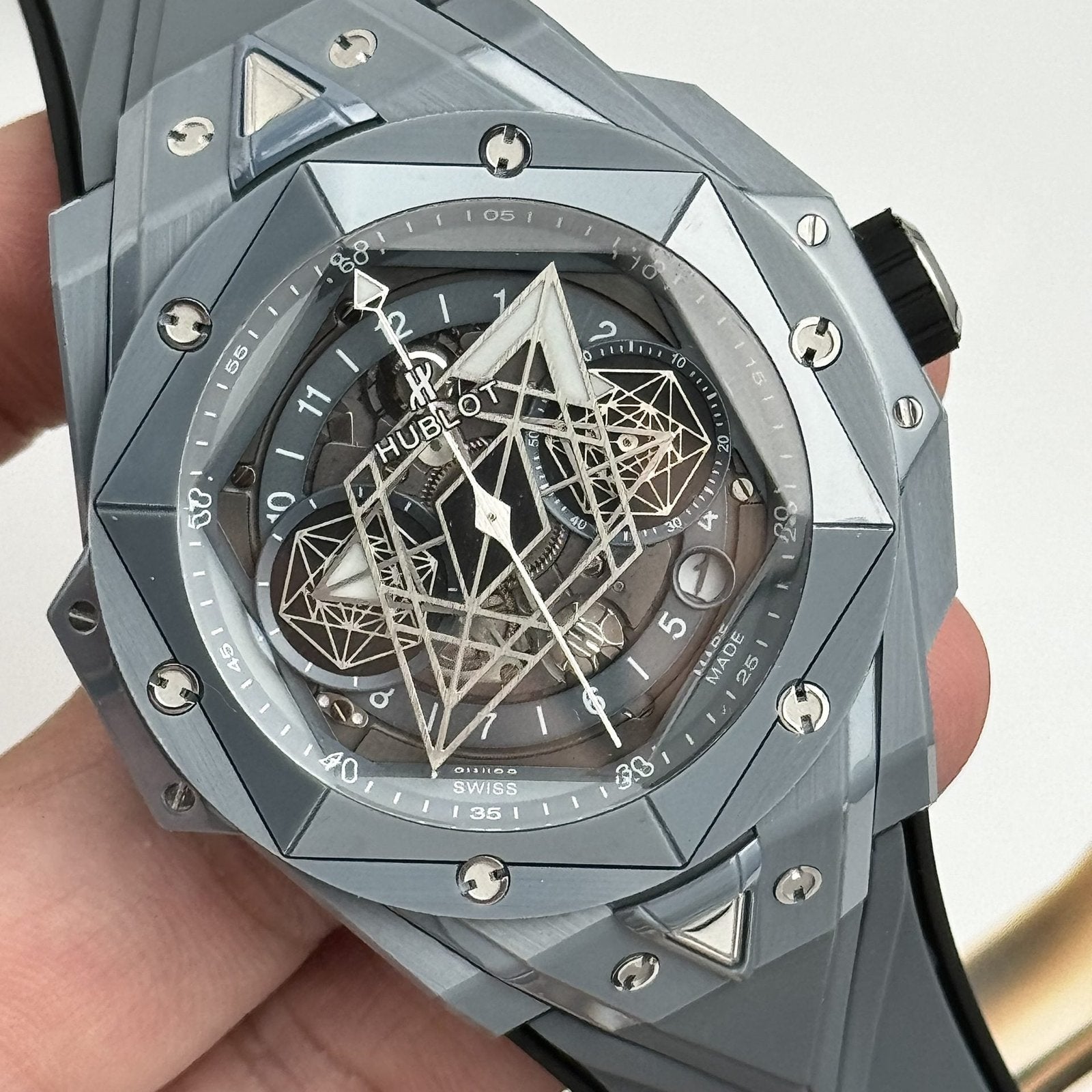 Hublot Watch Big Bang Sang Bleu II Gray Ceramic 45mm